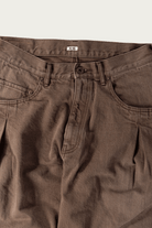 Khoki - 3D Cutting Denim Pants - Brown - Canoe Club