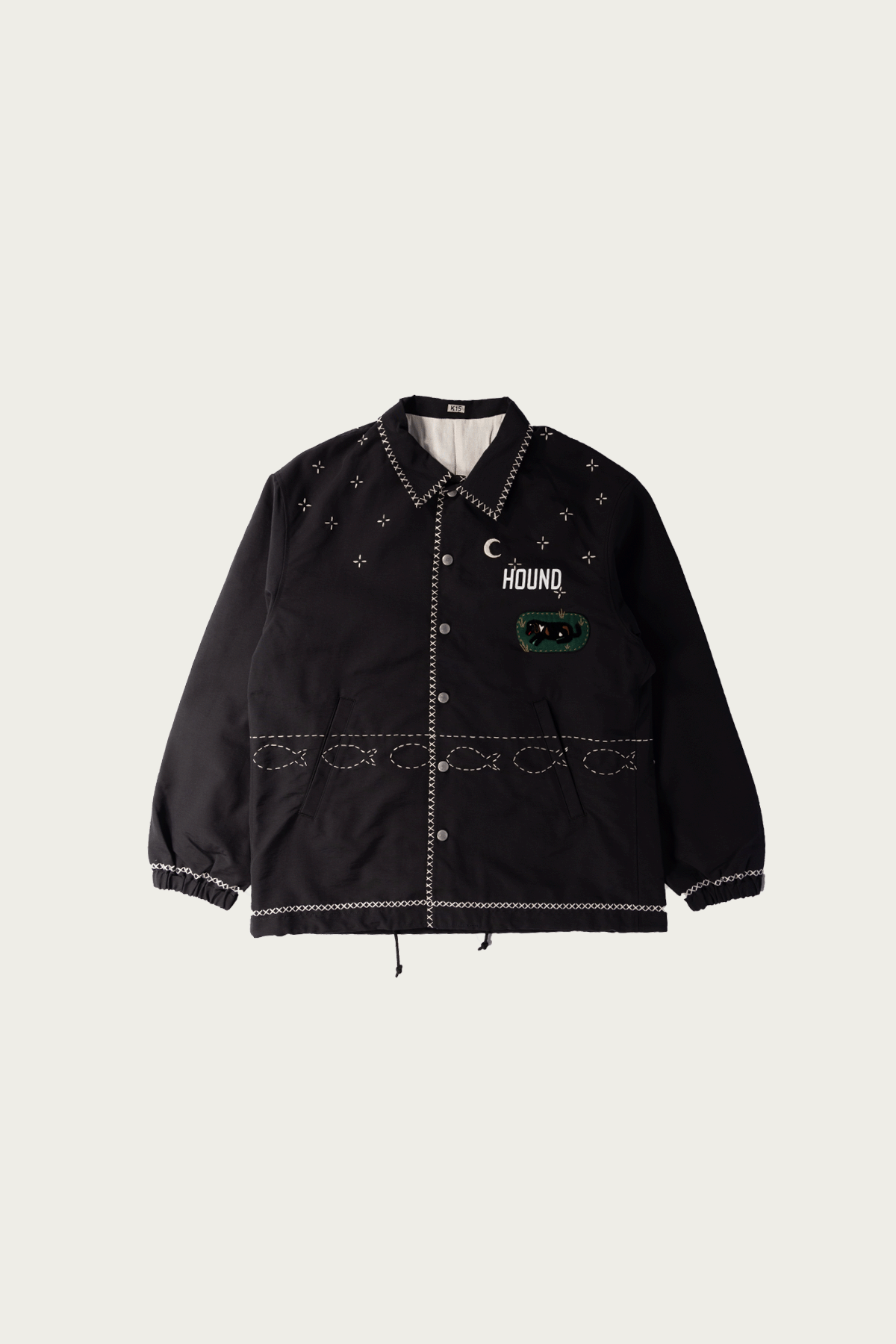Khoki - Cross-Stitch Coach Jacket - Black - Canoe Club