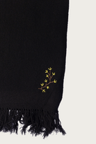 Khoki - Hand-Embroidered Stole - Black - Canoe Club