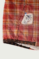 Khoki - Vintage-Effect Checked Puffer Jacket - Red - Canoe Club