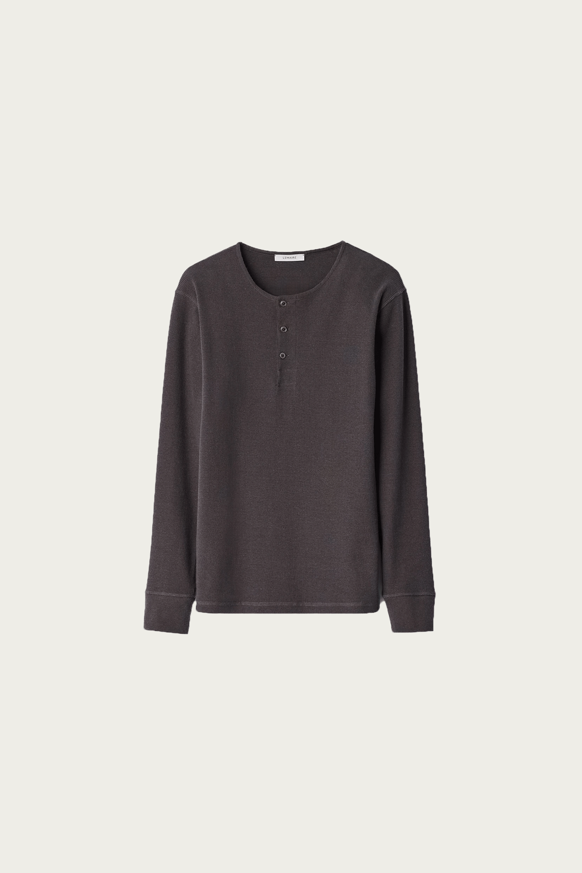 Lemaire - Long Sleeve Henley - Basalt - Canoe Club