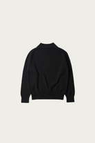 Margaret Howell - Mock Neck Jumper - Black Geelong Lambswool - Canoe Club