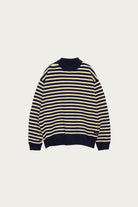 nanamica - Mock Neck Stripe Sweater - Navy - Canoe Club