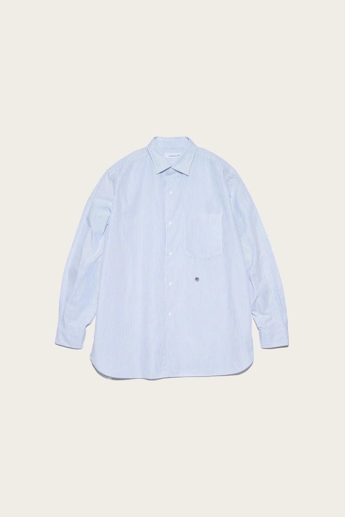nanamica - Regular Collar Stripe Wind Shirt - Sax - Canoe Club