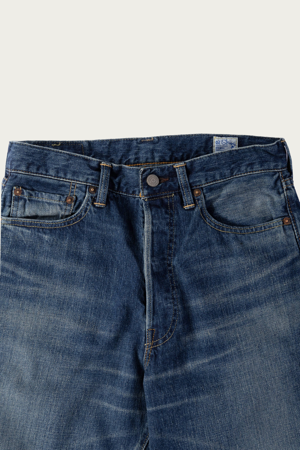 orSlow - 101B Dad's Fit Vintage Washed (Button Fly) - Vintage Indigo - Canoe Club