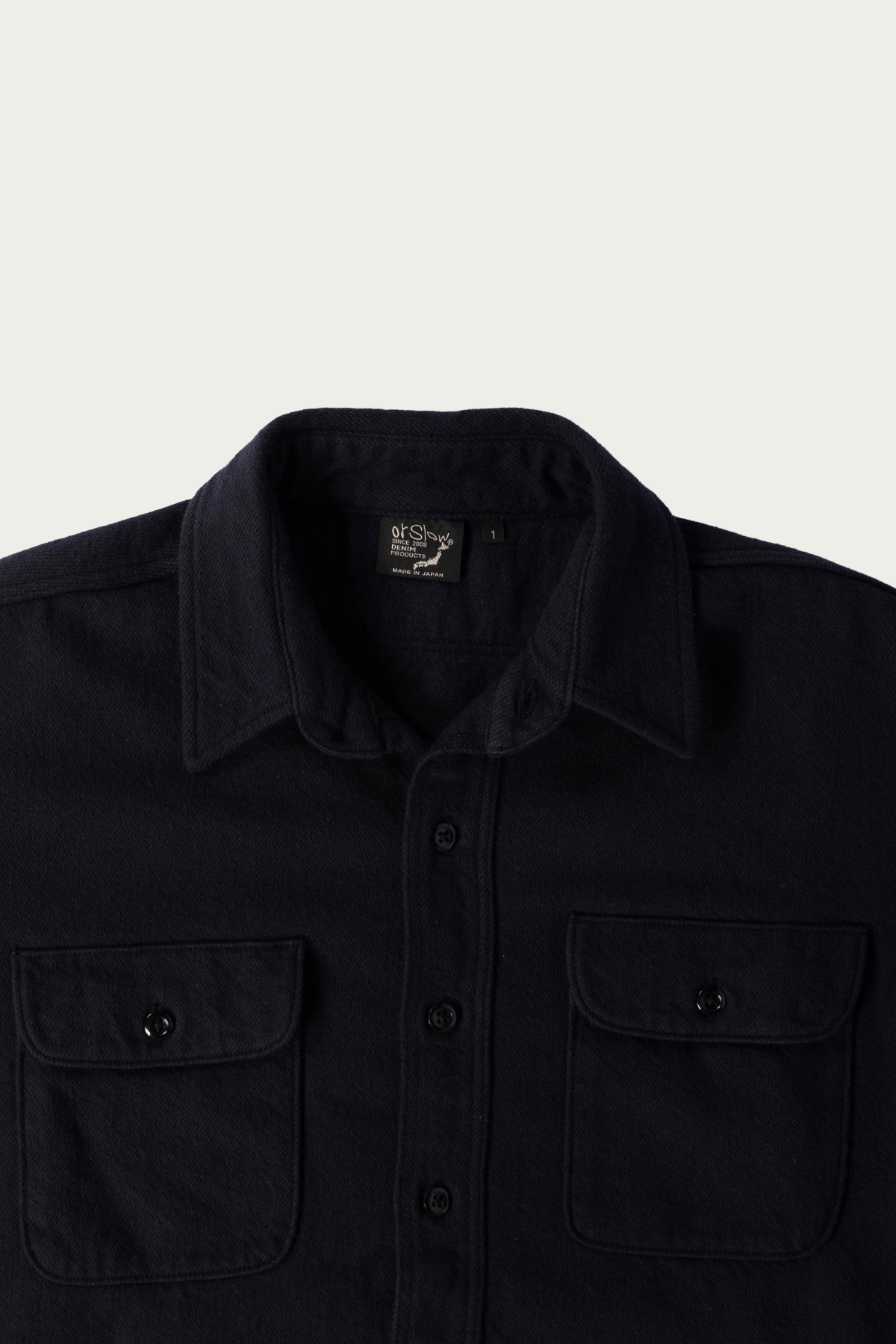 orSlow - Organic Cotton Relaxed Fit Flannel Shirt - Navy - Canoe Club