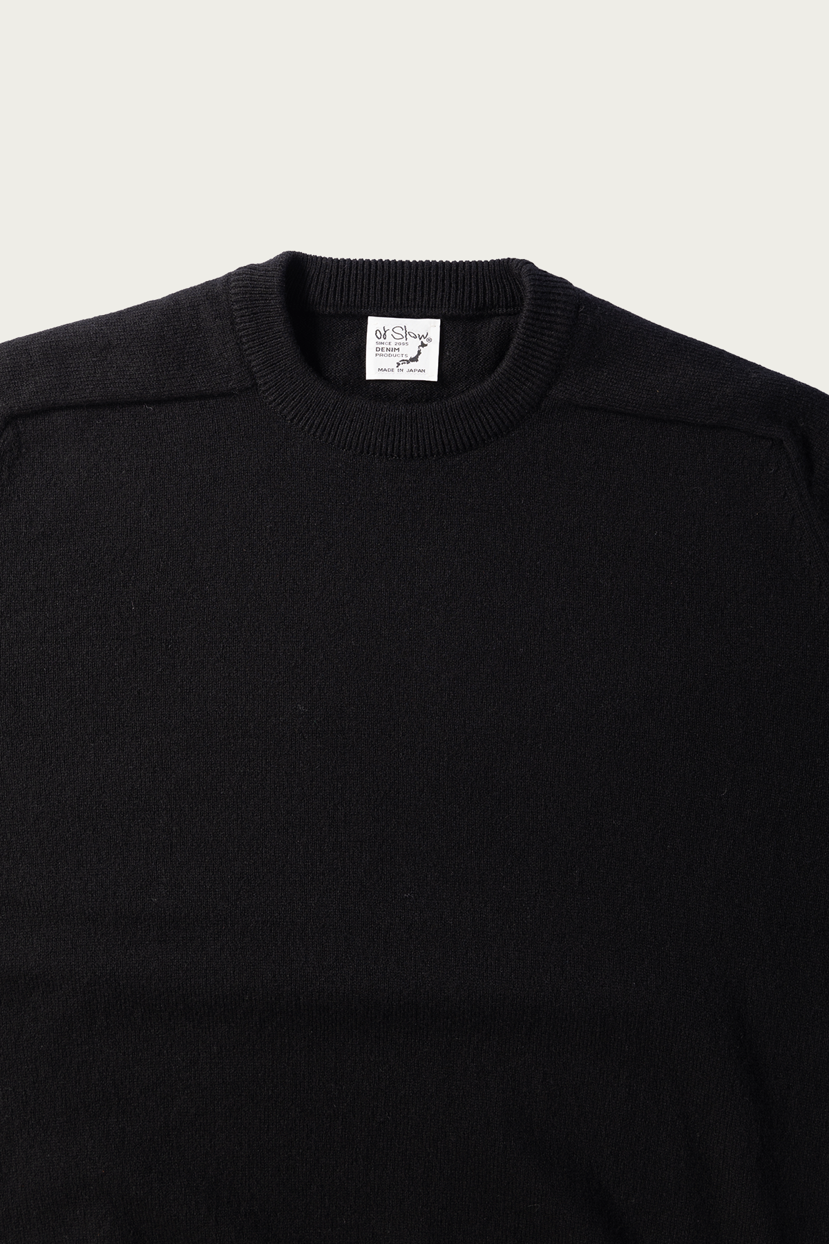orSlow - Simple Crew Neck Sweater Crafted In Japan - Black - Canoe Club