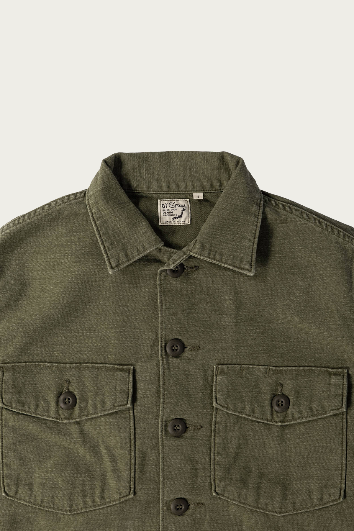 orSlow - Vintage Washed 4 Pockets U.S. Army Shirt - Dark Olive - Canoe Club