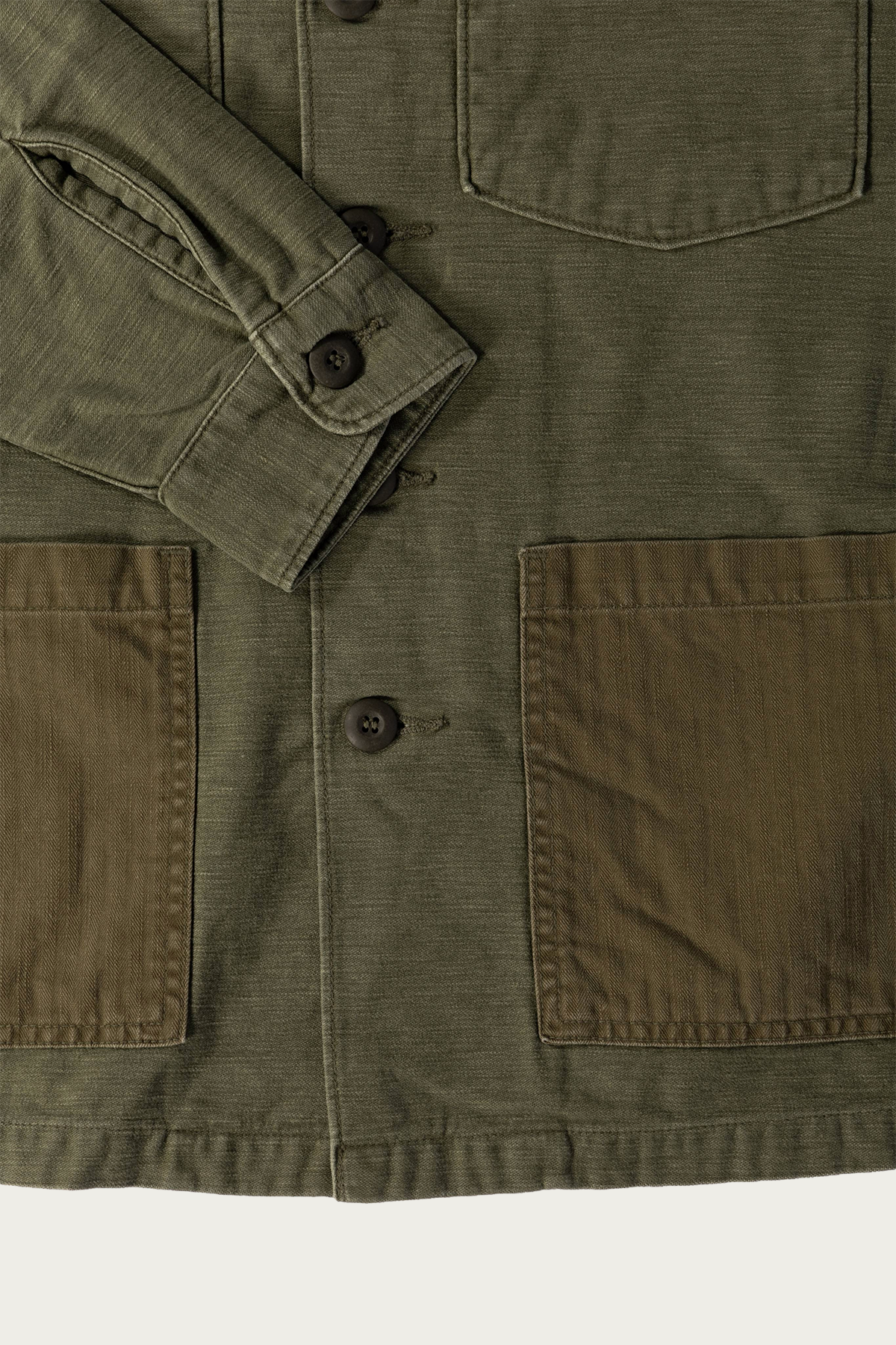 orSlow - Vintage Washed 4 Pockets U.S. Army Shirt - Dark Olive - Canoe Club