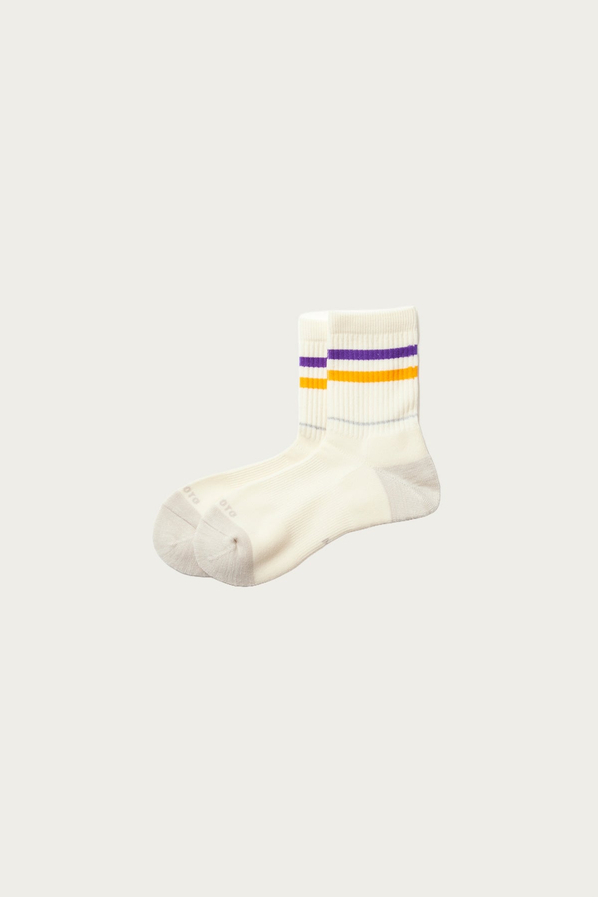 Rototo - Allrounder "2 Stripe Merino Crew" - Purple/Yellow - Canoe Club