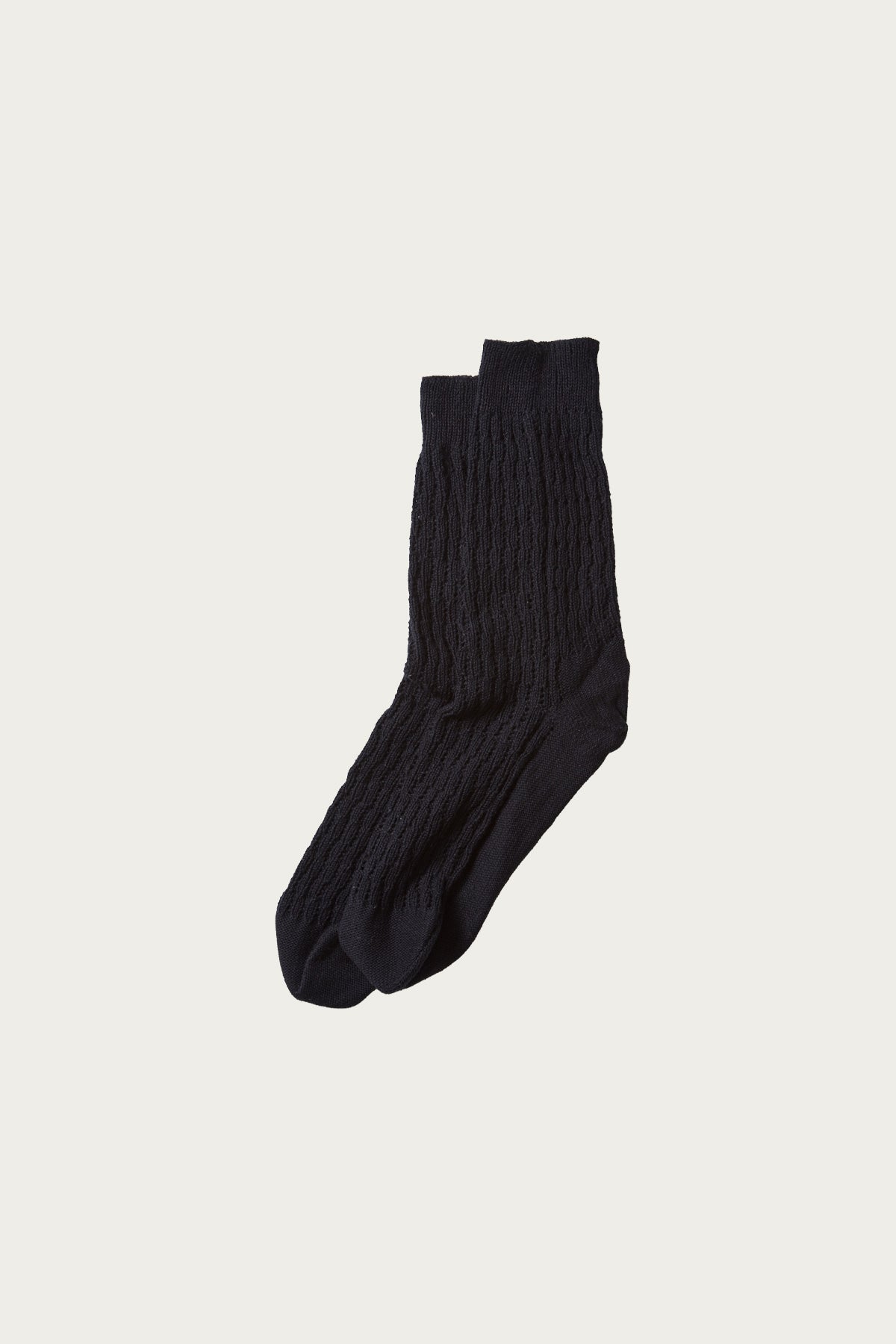 Rototo - Folk Crochet Socks - Black - Canoe Club