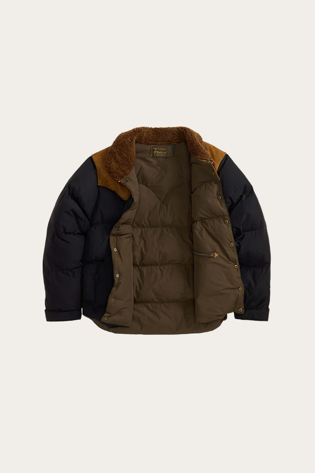 RRL - Quilted Shearling-Collar Jacket - Onyx - Canoe Club