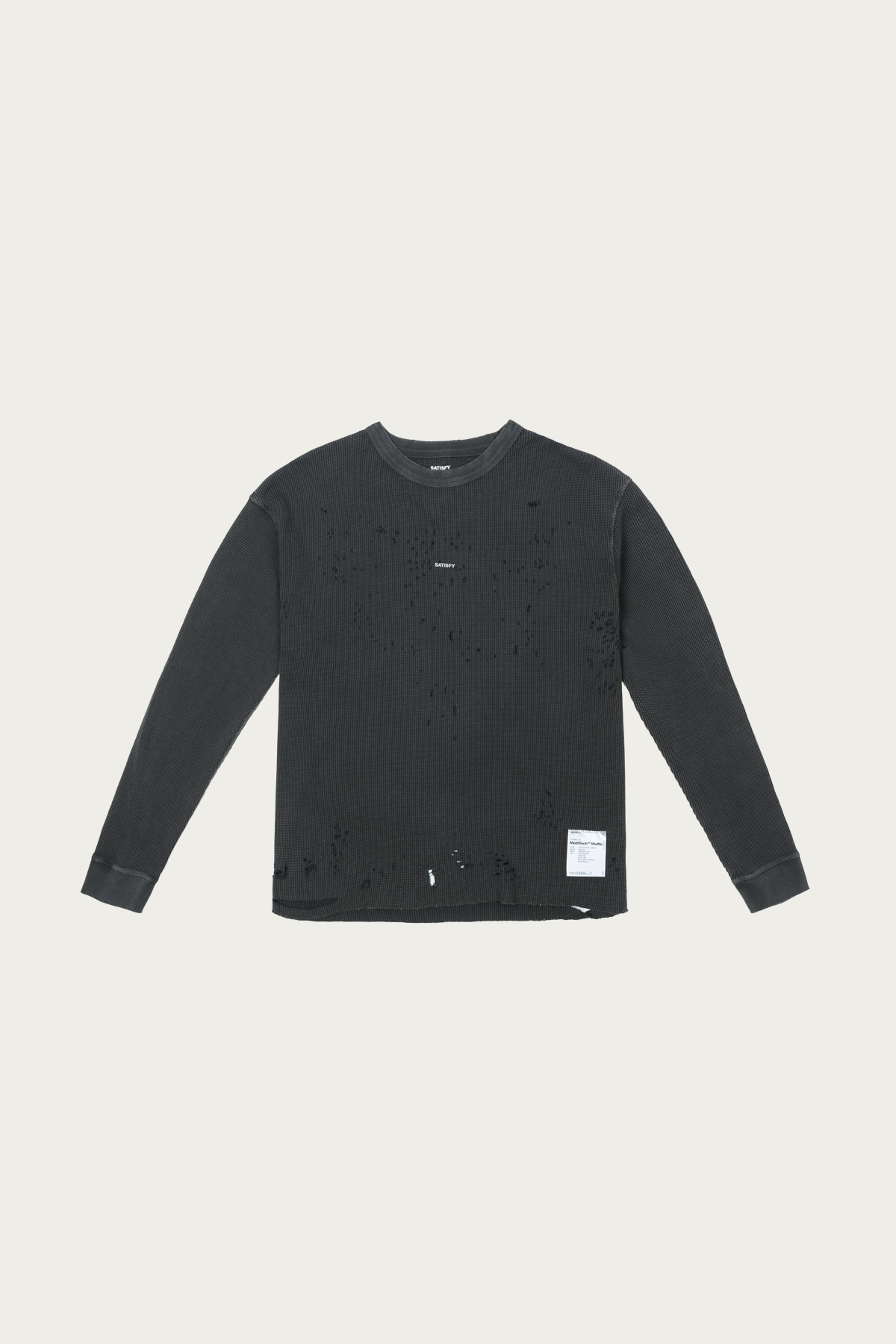 Satisfy Running - MothTech Waffle Long Tee - Aged Black - Canoe Club