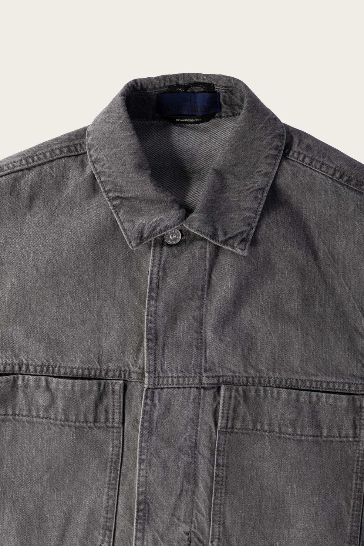 Stone Island - Biker Jacket - Grey Light Wash - Canoe Club