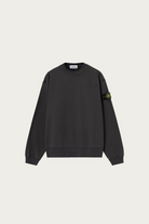 Stone Island - Brushed Organic Cotton Fleece Crewneck Sweatshirt - Black - Canoe Club