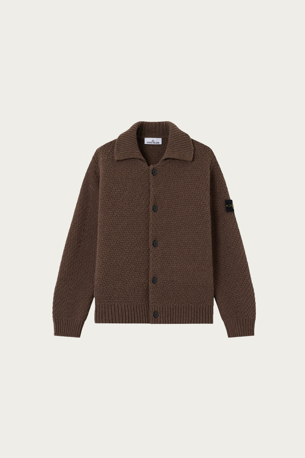 Stone Island - Loose-Fit Collared Lambswool Jumper - Umber Melange - Canoe Club