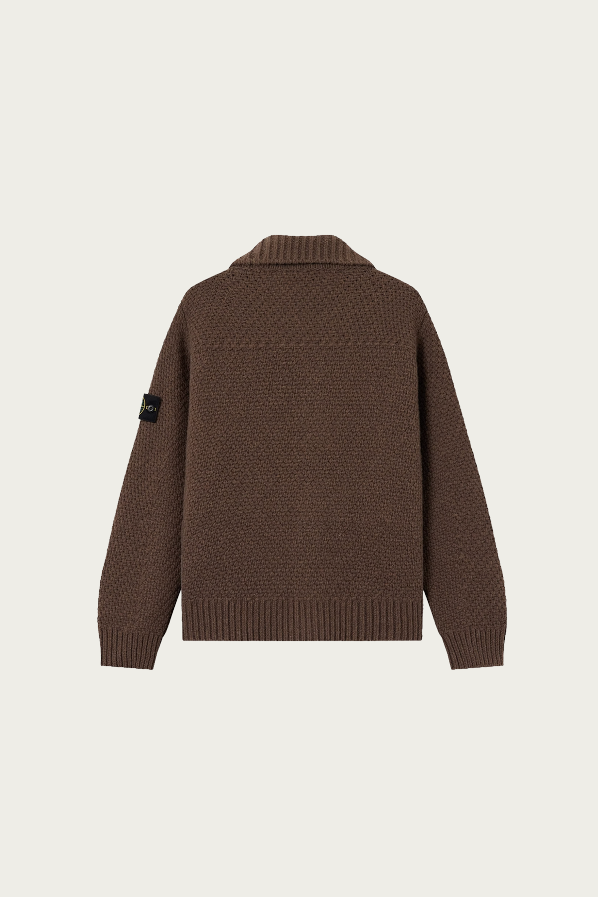 Stone Island - Loose-Fit Collared Lambswool Jumper - Umber Melange - Canoe Club