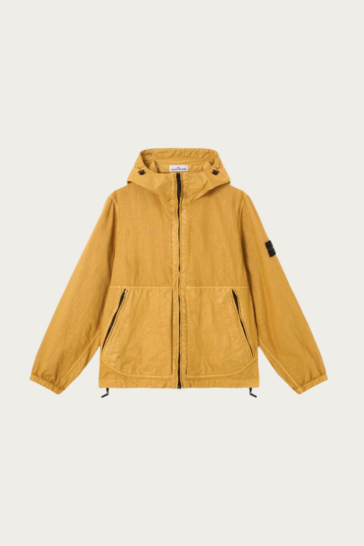 Stone Island - Organic-Look Nylon Panama-TC Hooded Jacket - Mustard - Canoe Club