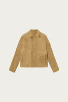Stone Island - Split Leather Stand Collar Jacket - Dark Beige - Canoe Club