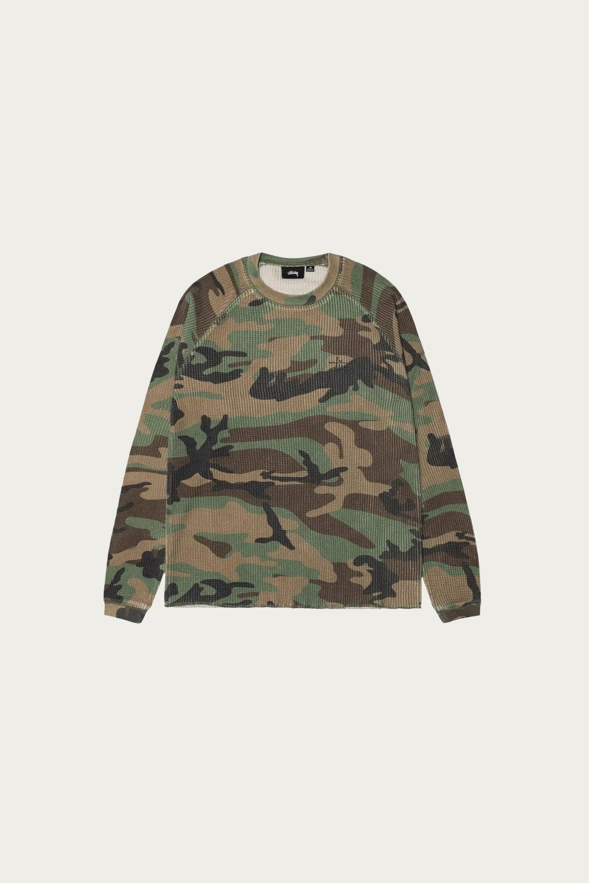 Stüssy - Raglan Thermal Basic Stock - Woodland Camo - Canoe Club
