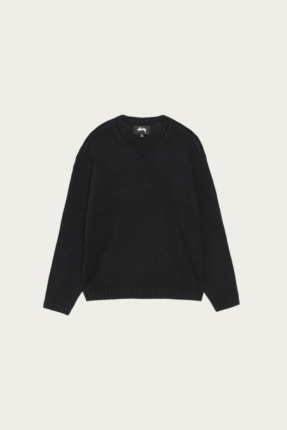 Stüssy - Roll V Neck Sweater - Black - Canoe Club