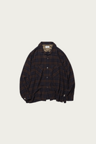 Unlikely Dry Goods - 50s Sports Shirt Rayon - Charcoal Plaids - Canoe Club