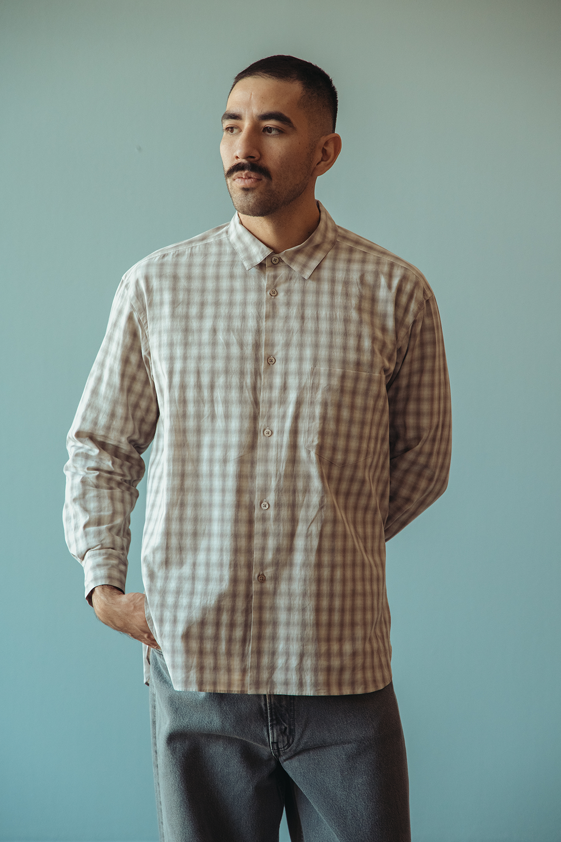 URU - Gathered L/S Shirts B - Beige - Canoe Club
