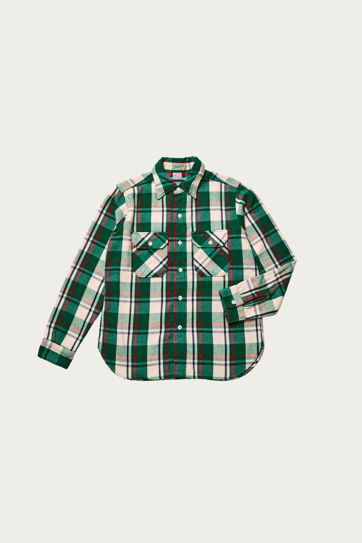 Warehouse & Co. - 3104 Flannel Shirt Pattern A - Green/Off White - Canoe Club