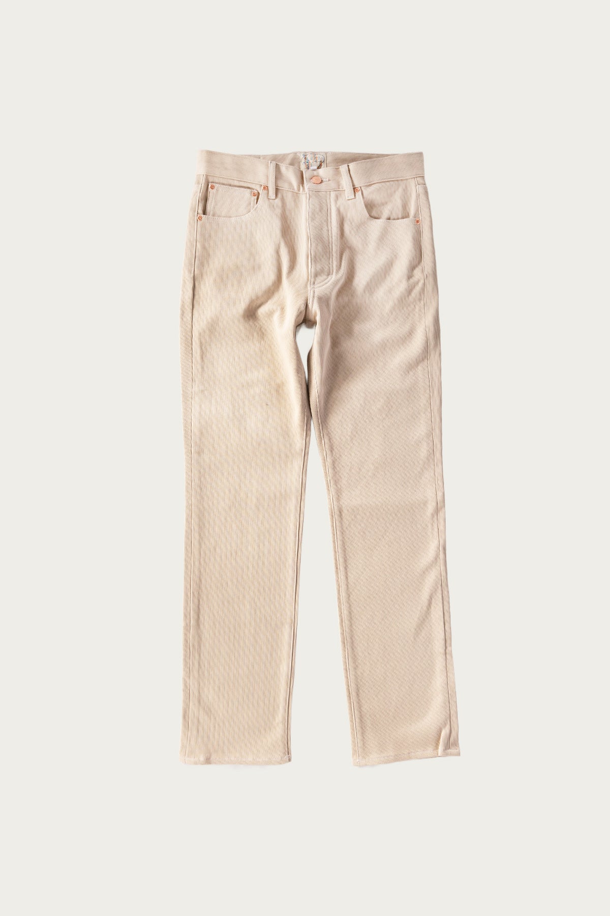Wythe - Bedford Cord 5 Pocket Pant - Off White - Canoe Club