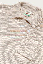 Wythe - Moss Stitch Polo Sweater - Buttermilk - Canoe Club