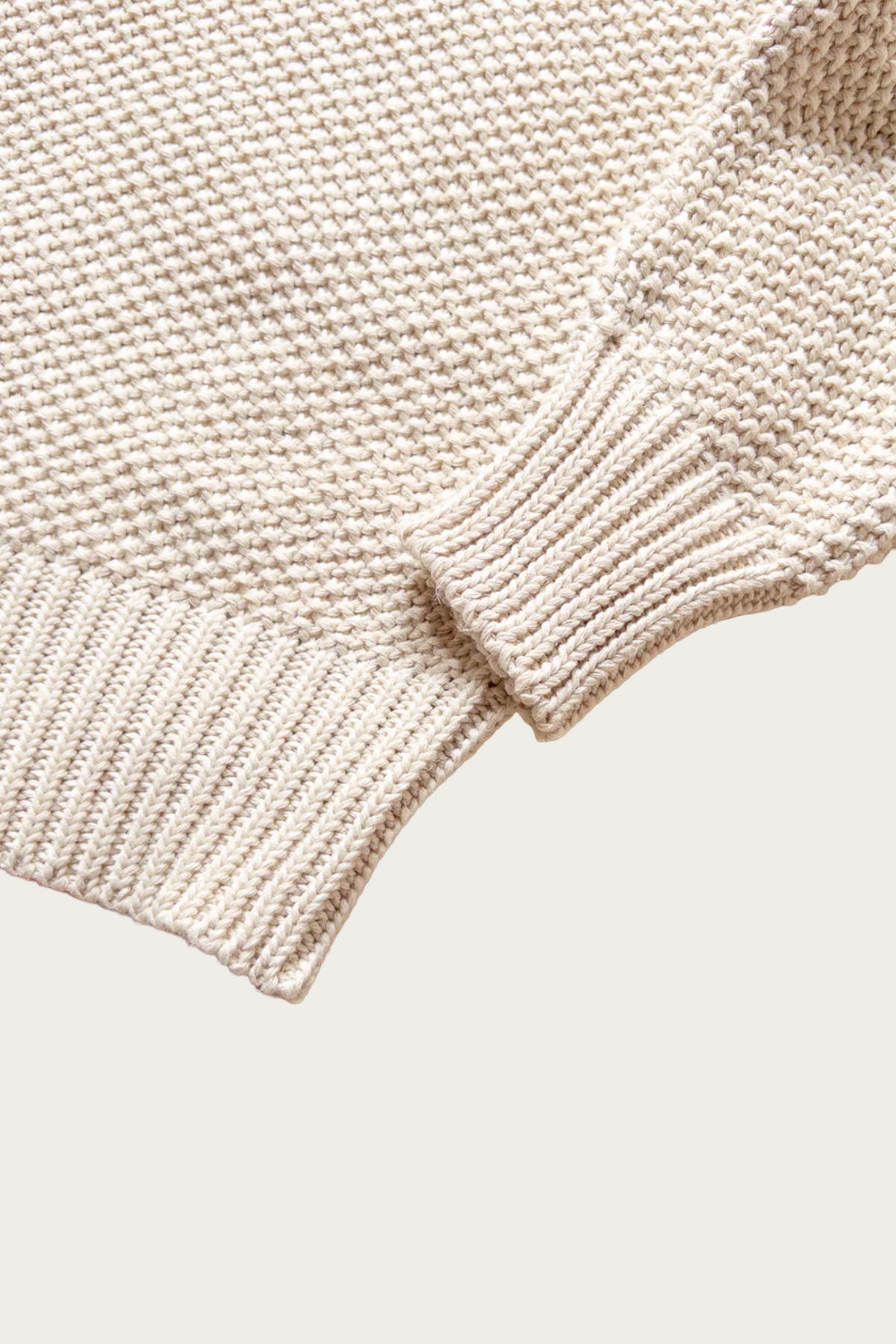 Wythe - Moss Stitch Polo Sweater - Buttermilk - Canoe Club