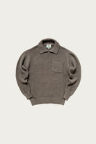 Wythe - Moss Stitch Polo Sweater - Dusty Olive - Canoe Club
