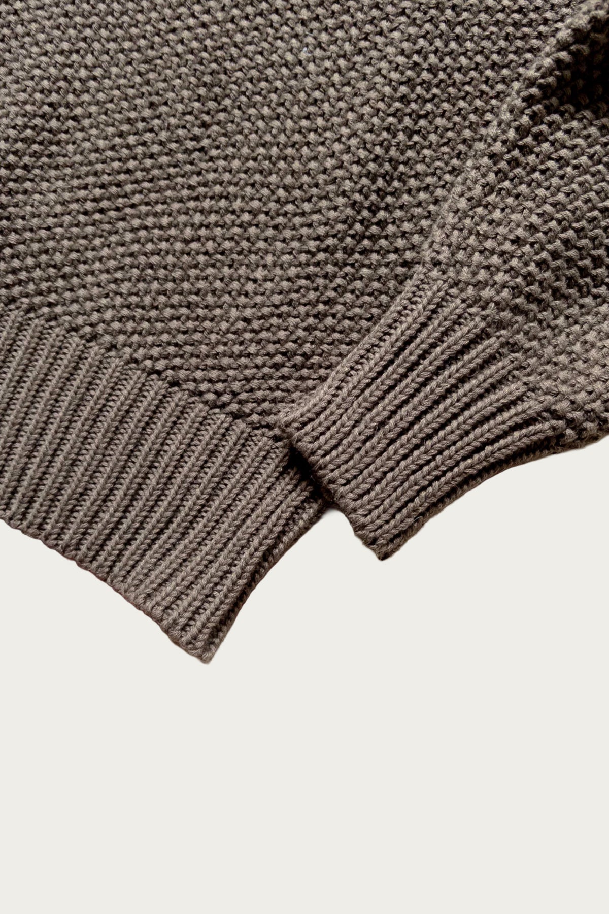 Wythe - Moss Stitch Polo Sweater - Dusty Olive - Canoe Club