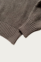 Wythe - Moss Stitch Polo Sweater - Dusty Olive - Canoe Club