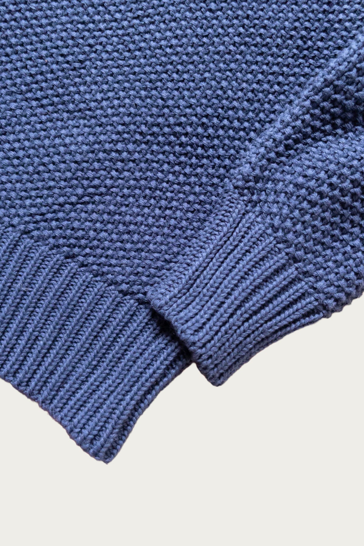 Wythe - Moss Stitch Polo Sweater - Navy - Canoe Club