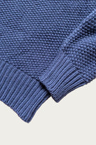Wythe - Moss Stitch Polo Sweater - Navy - Canoe Club