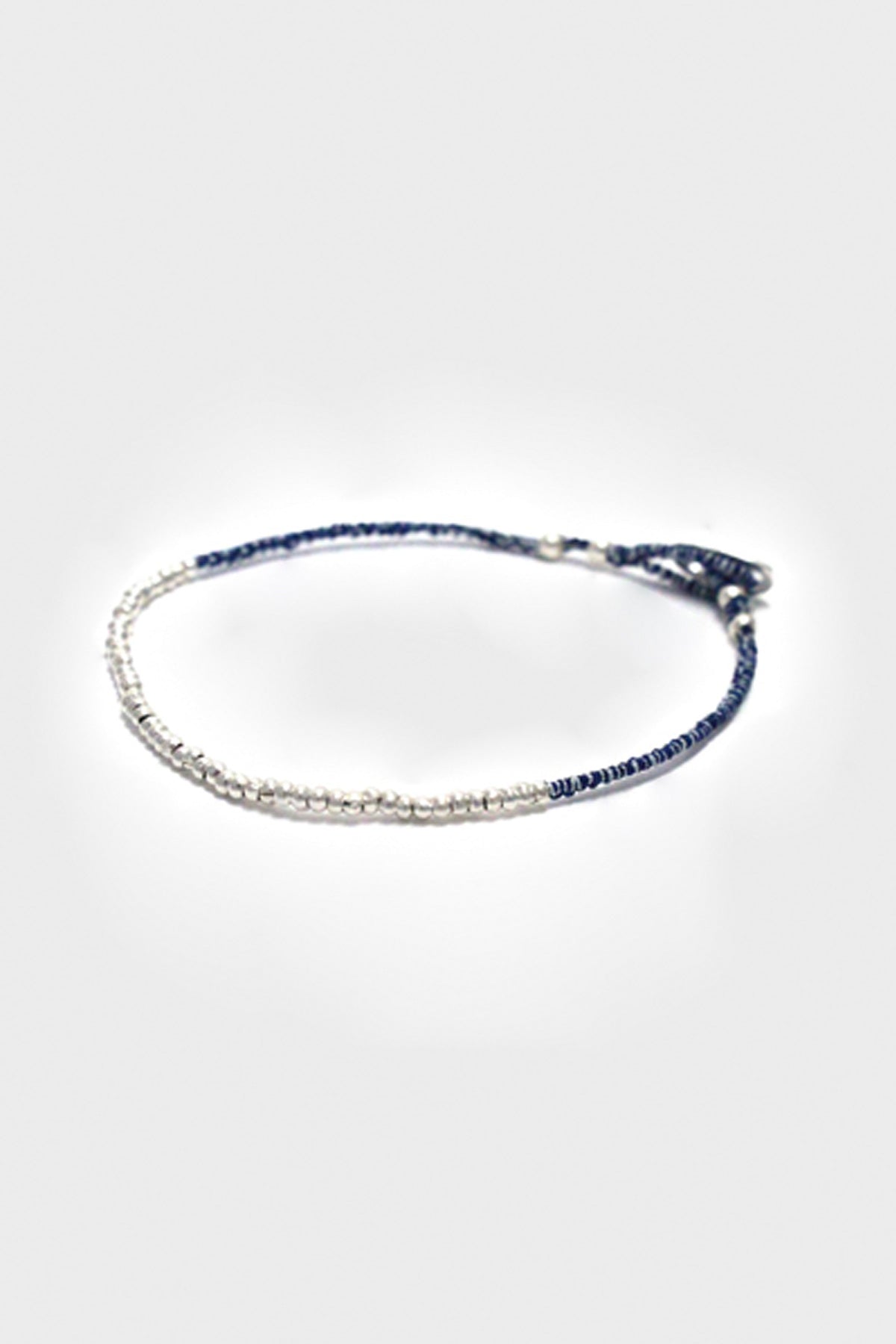 Mikia - Indigo White Bead Bracelet - Sterling Silver - Canoe Club
